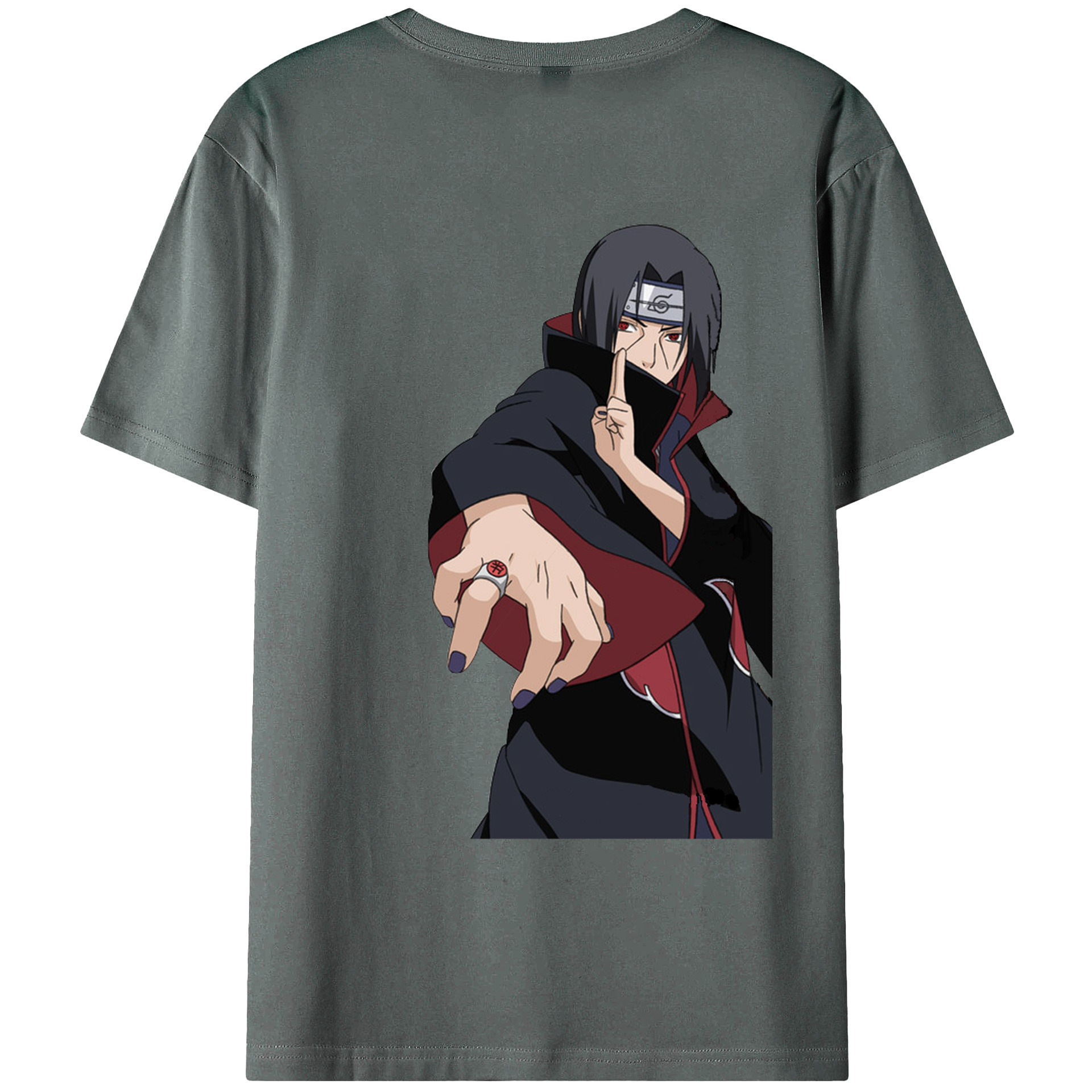 （画像用） NARUTO -ナルト- うちは イタチ Uchiha Itachi 綿100％ メンズ半袖Tシャツ（バックプリント） 通気性